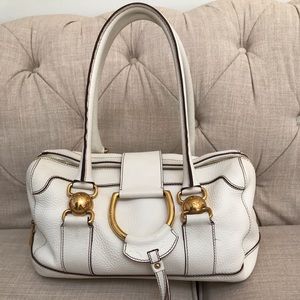 DOLCE & GABBANA WHITE LEATHER HANDBAG
